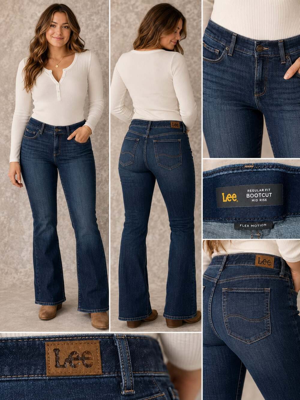 Lee Flex Motion Regular Fit Mid Rise Bootcut Jeans